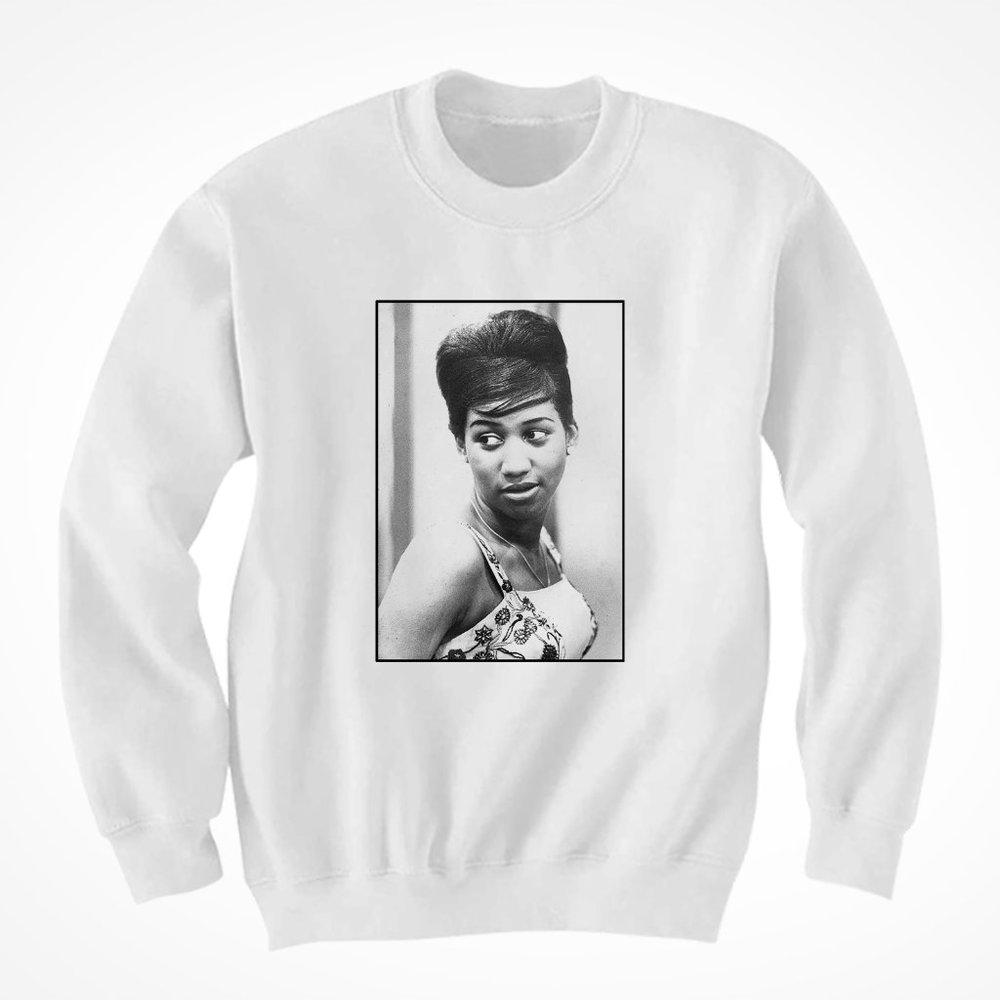 Aretha Respect Sweatshirt (White) - RIP Aretha